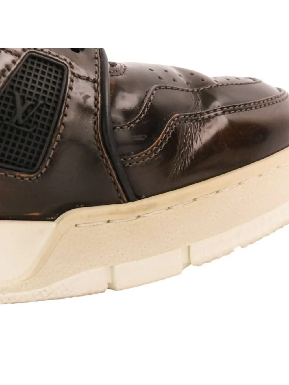 Louis Vuitton LV Trainer Leather Low Cut Sneakers Brown 6.5